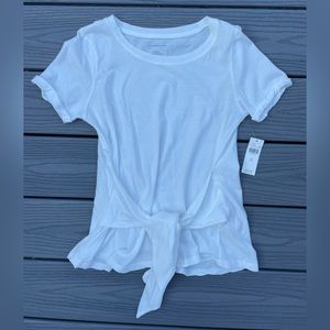 XS Anthropologie white tie front cotton tee